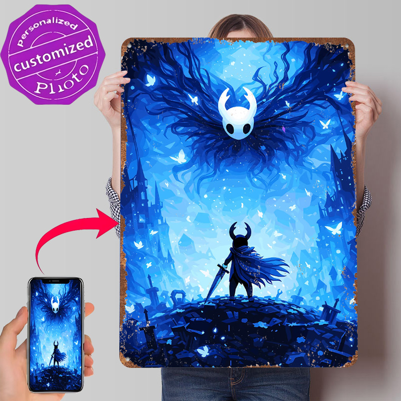 Retro Knight Gaming - Hollow Knight Confrontation - Metalowy Plakat,