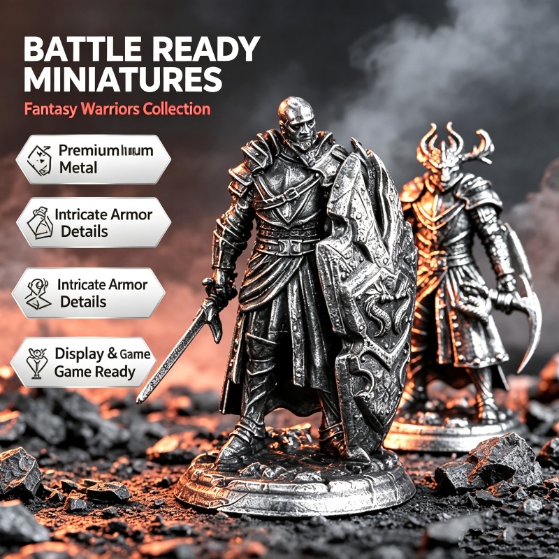 Retro Gaming Table - Figurka miniaturowego rycerza średniowiecznego z solidnej