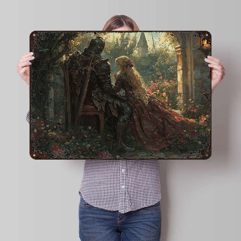 Retro Knight Gaming - Plakat z blachy z motywem rycerza