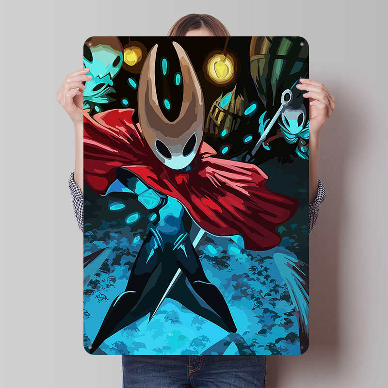 Retro Knight Gaming - Plakat Metalowy Hollow Knight, Personalizowana Retro
