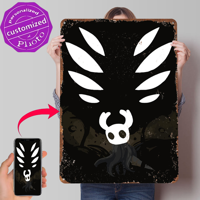 Retro Knight Gaming - Metalowy plakat Hollow Knight, personalizowana dekoracja