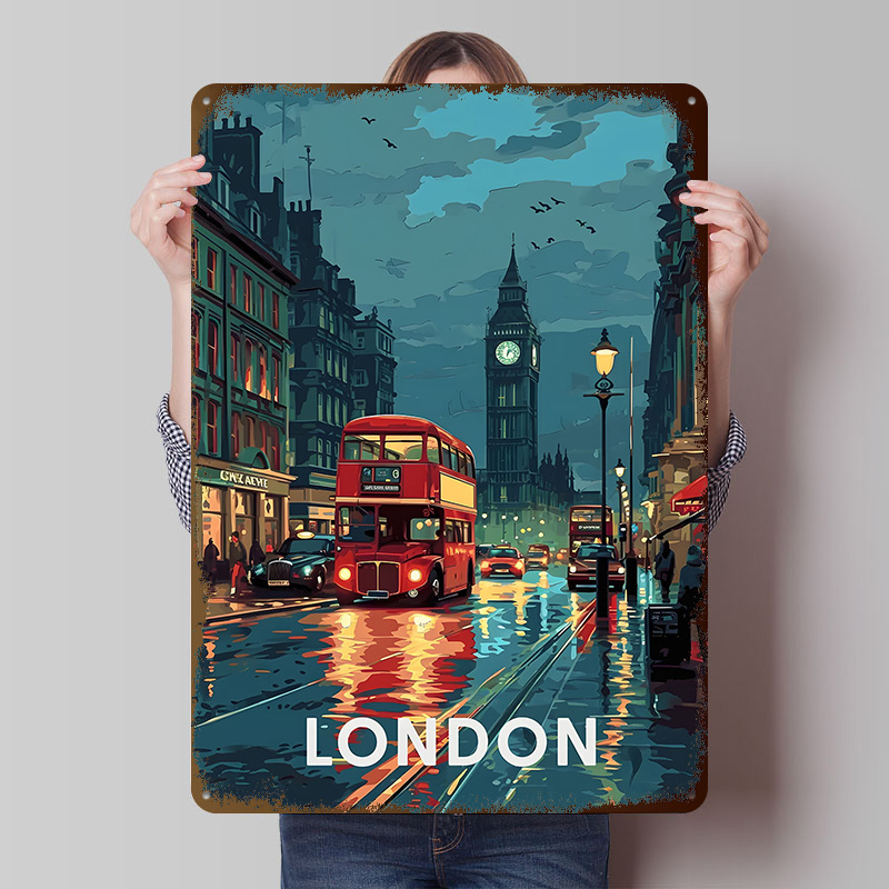 Plakat z blaszki z Londynem i  – Retro Gaming London recenzja i cena